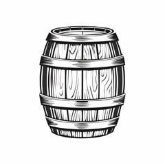 Beer barrel wooden vector image. Wine Or Beer Barrel Isolated On White Background. Vector Illustration