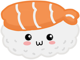 cute sushi food Cartoon illustration