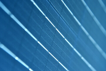 Close up of blue and white solar panel.