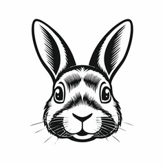 Rabbit Face Vector. Stylized bunny Stock Vector Images on white background.