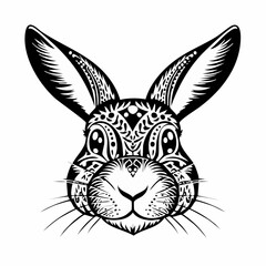 Rabbit Face Vector. Stylized bunny Stock Vector Images on white background.