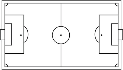 Soccer Field Top View Outline Vector &ndash; Football Pitch Diagram
