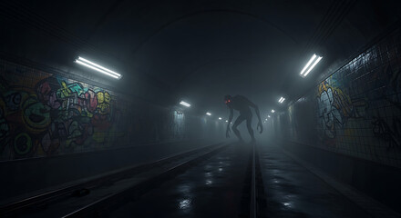 subway station in the night