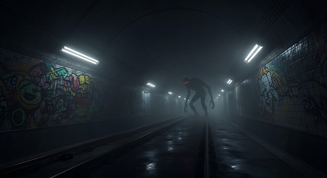 subway station in the night