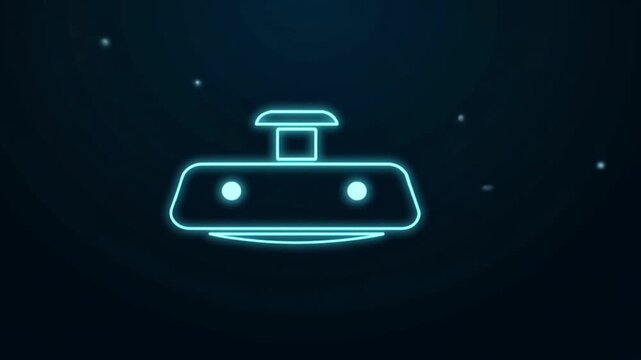 Neon Blue Car Interior Mirror Icon Design