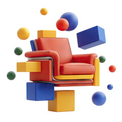 Abstract Armchair Floating Composition