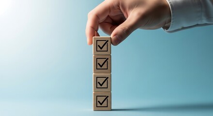 Business success achieved by completing tasks on checklist