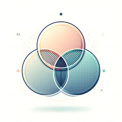 Minimal Venn Diagram Design with Overlapping Circles – Modern Data Visualization Concept