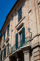 Fototapeta premium Recanati, Marche, italy. House of the Count Monaldo Leopardi, where the poet Giacomo was born and where spent his youth and studies.