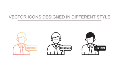Hiring Process icon design with white background stock illustration