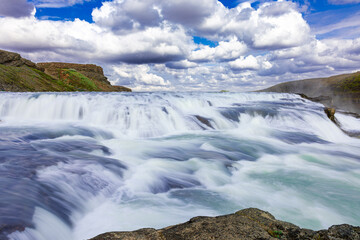 Gullfoss waterfall in Iceland, breathtaking waterfall