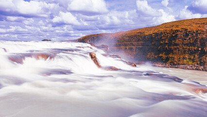 Gullfoss Wasserfall in Island, Atemberaubende Wasserfall