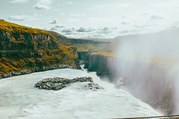 Gullfoss Wasserfall in Island, Atemberaubende Wasserfall
