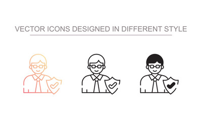 Employee Insurance icon design with white background stock illustration