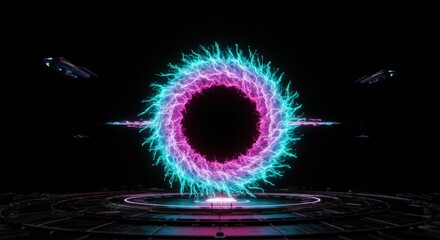 Pink And Blue Energy Portal in Space