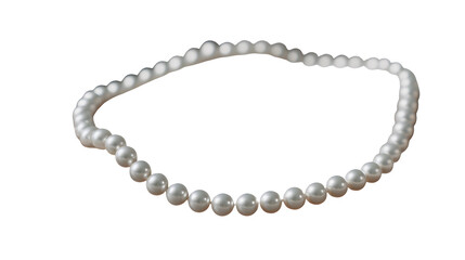 Pearl necklace, isolated on transparent background