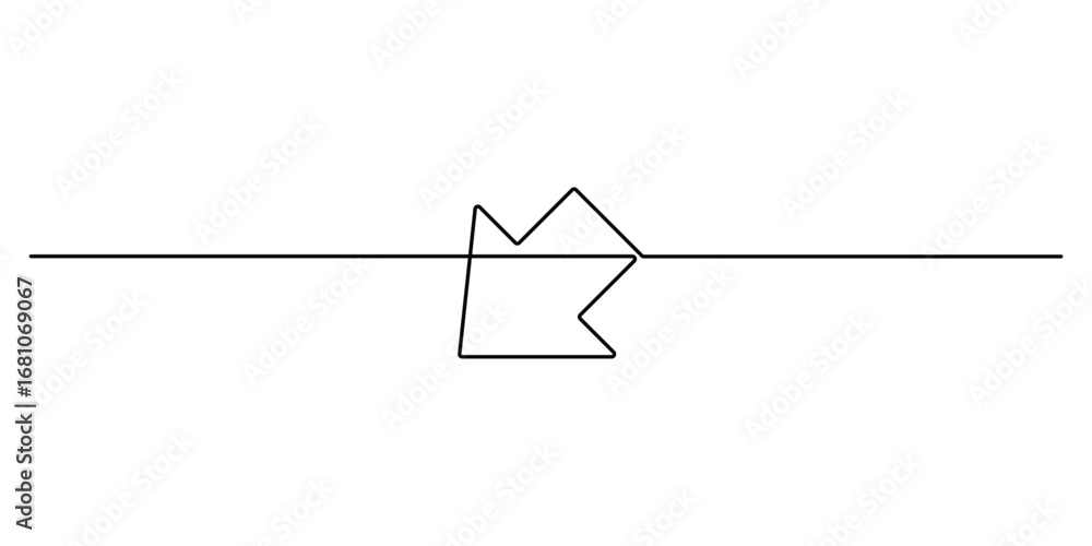 Aufkleber continuous one line drawing of arrow pointing down. black thin line directions arrow icon isolated o