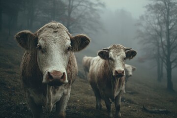 cattle on an operational organic farm in Europe
