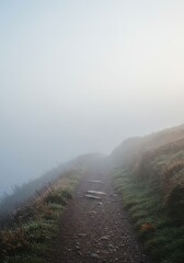 Misty Mountain Path: A Serene Landscape