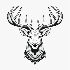Naklejka premium Deer Head Line Art vector illustrations, perfect for logos, branding, and design projects.
