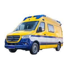 Bright Yellow Emergency Ambulance Vehicle for Medical Transportation and Rescue Operations