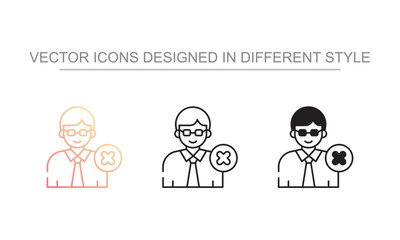 Employee Reject icon design with white background stock illustration