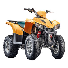 Bright Yellow All-Terrain Vehicle Showcase in High-Detailed Studio Setting for Adventure Sports Enthusiasts