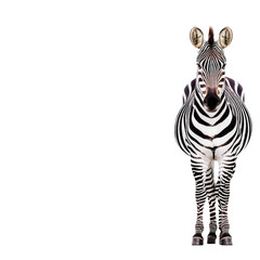 Majestic Zebra Stands Tall in Front of Camera with Striking Black and White Stripes in Natural Habitat