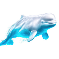 Beautiful Beluga Whale Swimming in Crystal Clear Water Captured in Stunning Underwater Photography