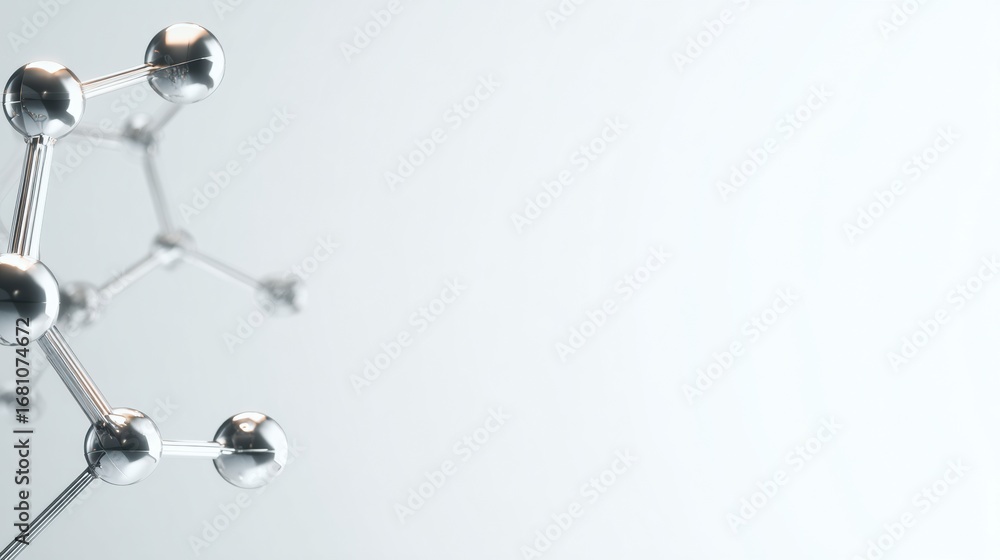 Poster molecular structure displayed in a modern and minimalist style showing connections and bonds under s