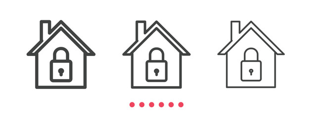 Home protection icon. Thin line icon vector.