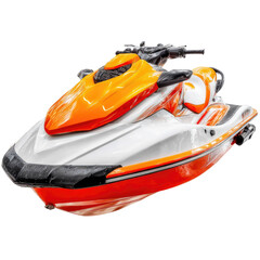Vibrant Jet Ski with Orange and White Design for Water Sports Adventure and Recreation Activities