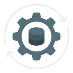 Data processing icon. Information workflow symbol. Business analytics and AI system collection. Flat Icon