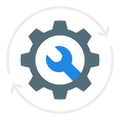 Optimization icon. Business improvement symbol. Data performance and process collection. Flat Icon