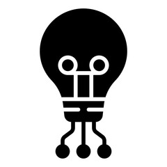 Deep learning icon. AI intelligence symbol. Neural network and machine learning collection. Glyph Icon