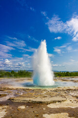 Großer Geysir in Island , Natur Schauspiel 