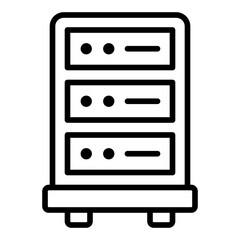 Data center icon. Server room symbol. Digital storage and IT infrastructure collection. Line Icon