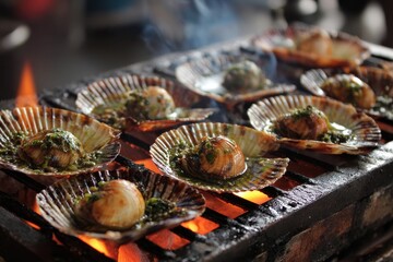Thai style grilled cockle