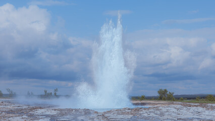 Great Geyser in Iceland, natural spectacle