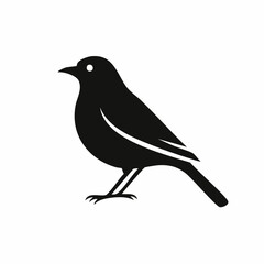 cuckoo bird black silhouette vector, Simple silhouette Design vector icon with white background. Wild bird