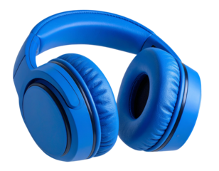 Modern Blue Over-Ear Wireless Headphones, Transparent PNG