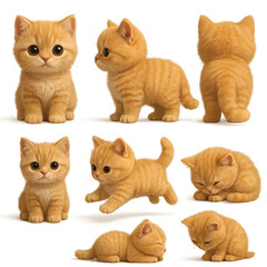 Fluffy Yellowish-Orange Kitten Collection