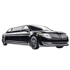 Naklejka premium Elegant Black Stretch Limousine with Luxurious Design Ready for Special Events and Celebrations