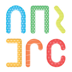 Set of pregnancy pillow icons with patterns on white background. Patterned pillows for sleeping.