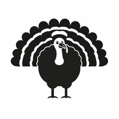 turkey bird black silhouette vector, Simple silhouette Design vector icon with white background. Pet bird