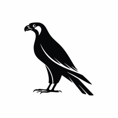 falcon bird black silhouette vector, Simple silhouette Design vector icon with white background. Wild bird