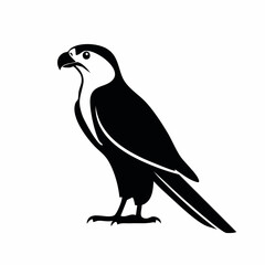 falcon bird black silhouette vector, Simple silhouette Design vector icon with white background. Wild bird