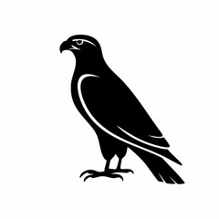 falcon bird black silhouette vector, Simple silhouette Design vector icon with white background. Wild bird