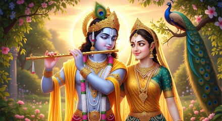 Radha Krishna, eternal bond of love, devotion, and joy.