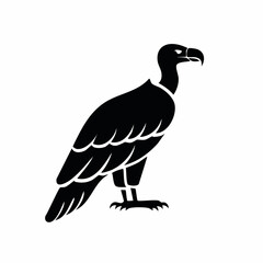 vulture bird black silhouette vector, Simple silhouette Design vector icon with white background. Wild bird